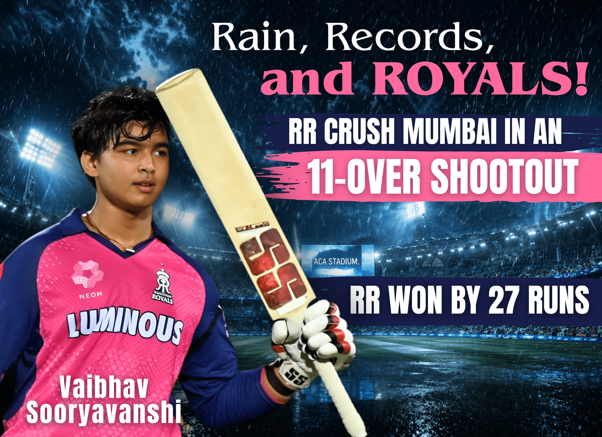 Vaibhav Sooryavanshi | RR Crush Mumbai