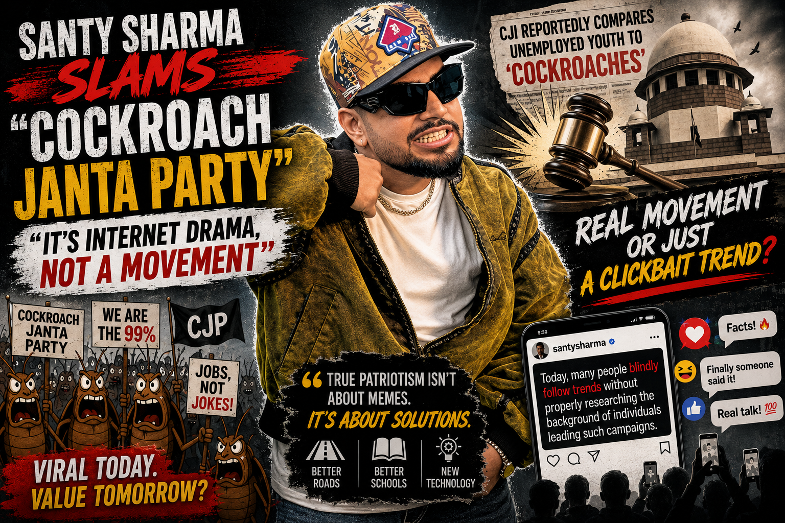 Santy Sharma Slams "Cockroach Janta Party": "It’s Internet Drama, Not a Movement"